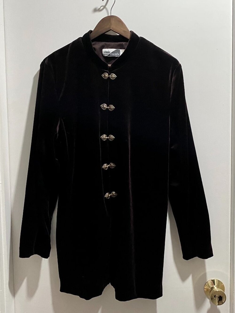 Vintage Asian Velvet Steampunk Goth Boho Equestrian Imperial Collar Cardigan 16
